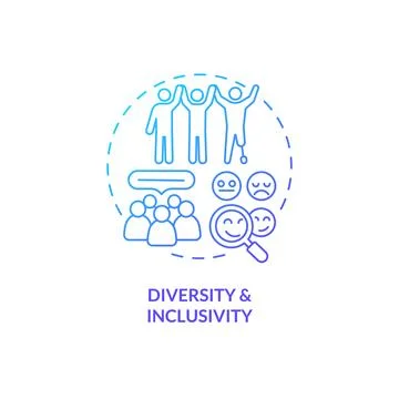 Diversity and inclusivity blue gradient concept icon Stock Illustration