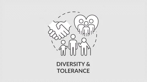 Diversity and tolerance concept icon line animation Stock Footage 307924747