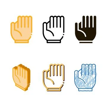 Diversity baseball glove icon vector outline Stock Illustration