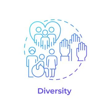 Diversity blue gradient concept icon Stock Illustration