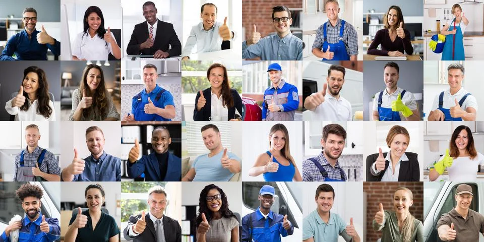 Diversity Business People Group Showing Thumbs Up Stock Photos