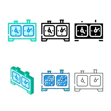 Diversity chess game clock color icon vector イラスト素材