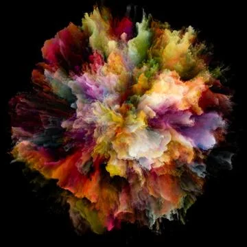 Diversity of Colorful Paint Splash Explosion Stock Illustration