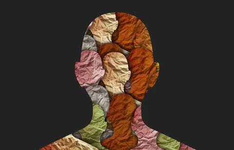 Diversity concept. Diverse group of multiethnic multicultural people silhouette Stock Illustration