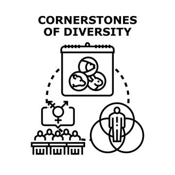 Diversity cornerstones concept vector illustration drawing Stock Illustration