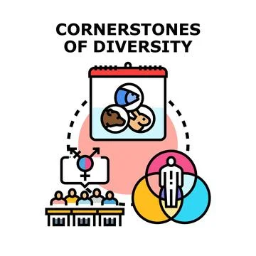 Diversity cornerstones concept vector illustration drawing Stock Illustration