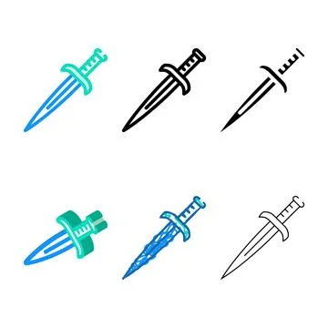 Diversity dagger knife color icon vector Stock Illustration