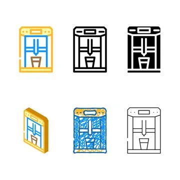 Diversity drip filtration coffee machine equipment color icon vector Stock Illustration