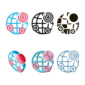 Diversity earthquake locations icon vector outline Stock Illustration