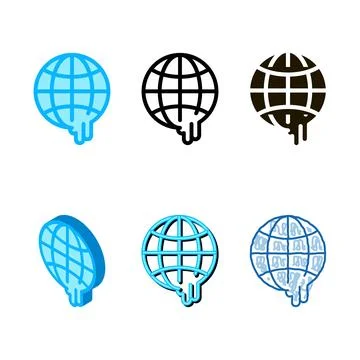 Diversity global warming icon vector outline Stock Illustration