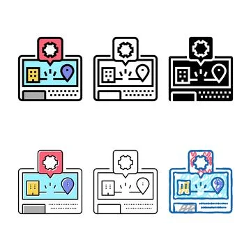 Diversity gps navigation system repair color icon vector Stock Illustration