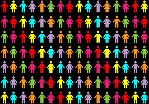 Diversity Human Gender Stand Background Stock Illustration