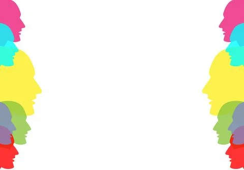 Diversity Human Head Frame Background Stock Illustration