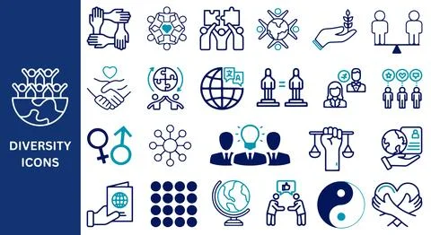 Diversity Icon Set. Set of diversity icons. Human rights. Stock-Illustration