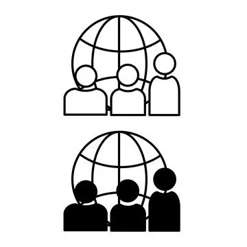Diversity Icons. Vector Icon of Different People on the Planet Stock Illustration