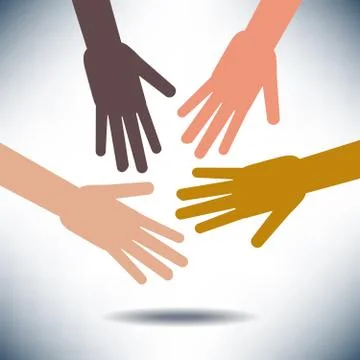 Diversity Image with Hands Stock Illustration