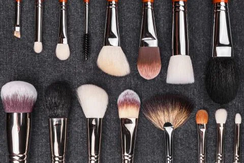 Diversity of makeup brushes Stock Photos