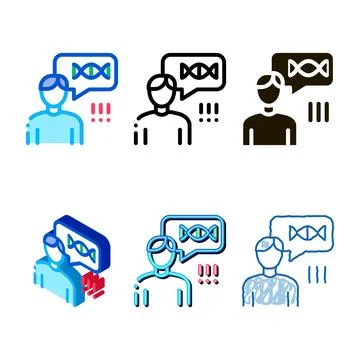 Diversity man genetic molecule icon outline Stock Illustration