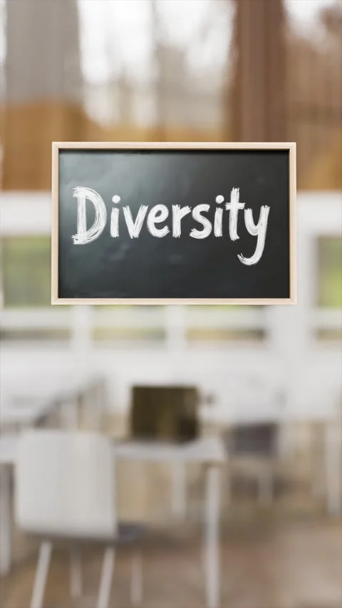 Diversity message displayed on chalkboard Video stock 312816862