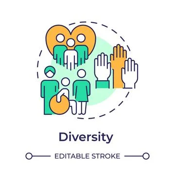 Diversity multi color concept icon Stock Illustration