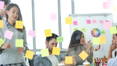 Diversity multi ethnic group brainstorming teams with business partner meeting a Stock Footage 154442646