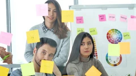 Diversity multi ethnic group brainstorming teams with business partner meeting a Stock Footage 154442801
