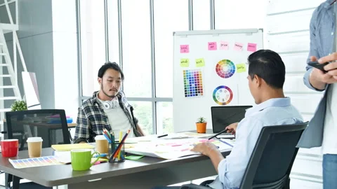 Diversity multi ethnic group brainstorming teams with business partner meeting a Stock-Footage 168663133