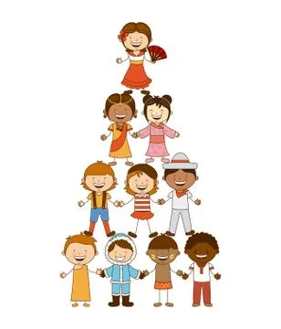 Diversity of races over white  background vector illustration Stock Illustration