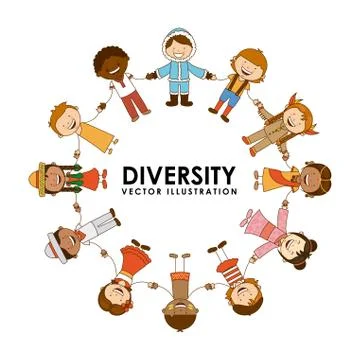 Diversity of races over white  background vector illustration Stock Illustration