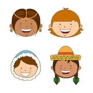 Diversity of races over white  background vector illustration Stock Illustration