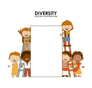 Diversity of races over white  background vector illustration Stock Illustration