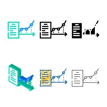 Diversity report analysis color icon vector flat Illustrazione stock