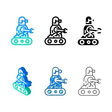 Diversity robot technology color icon vector Stock Illustration
