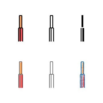 Diversity single strand wire color icon vector Stock-Illustration