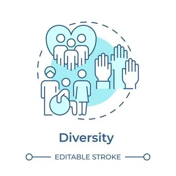 Diversity soft blue concept icon Stock Illustration