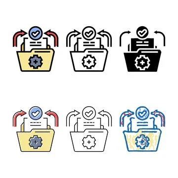 Diversity standardization business process color icon vector 库存插图
