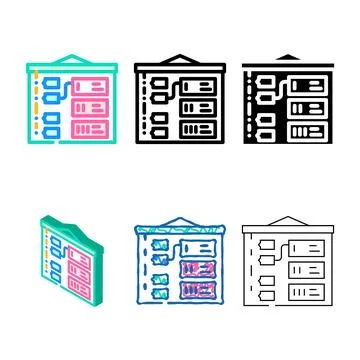Diversity storyboard creation game development color icon vector 스톡 일러스트