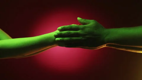Diversity support care protection couple hands Stock Footage 219803423