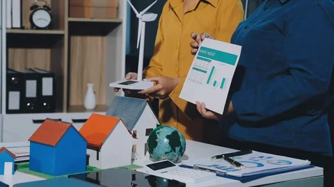 Diversity team brainstorming discussion focused on ESG (environment,social,.. Stock Footage 293922550