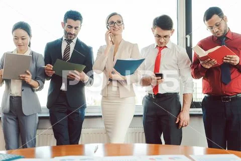 Diversity team of business people working in the office Stock Photos