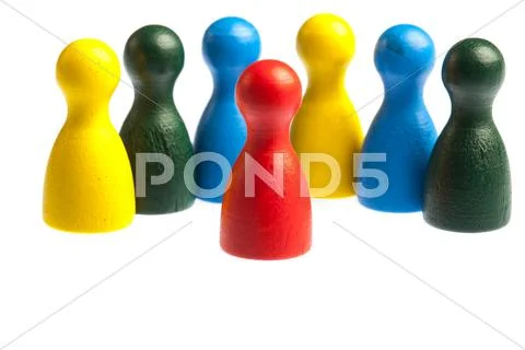 Diversity team concept, pawn figures Stock Photos