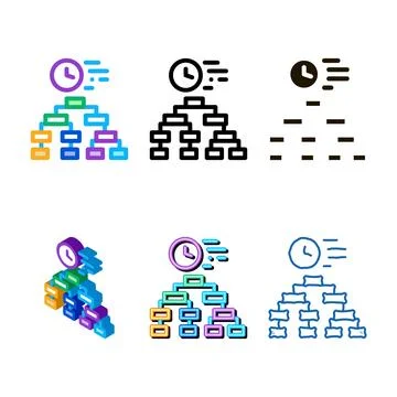 Diversity time algorithm icon vector outline イラスト素材
