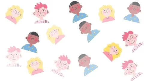 Diversity Travel Seamless Pattern with Diverse Cartoon People Characters Stock Footage 345539625