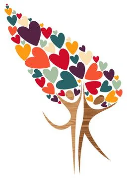 Diversity tree of love Stock Illustration