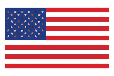 Diversity USA flag vector illustration. Stock Illustration