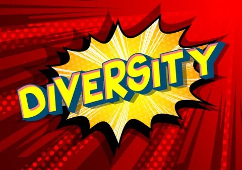 Diversity - Vector illustrated comic book style phrase on abstract background Stockillustratie
