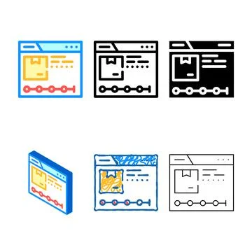 Diversity web site online tracking color icon vector Illustrazione stock