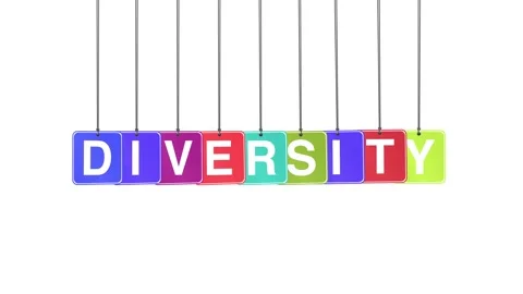 Diversity Word or Text with Acclamation Sign Hang and Bouncing Animation Stock Footage 302030554
