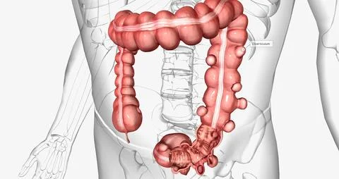 Diverticulosis is a condition characterized by the formation of diverticula.. Stock Illustration
