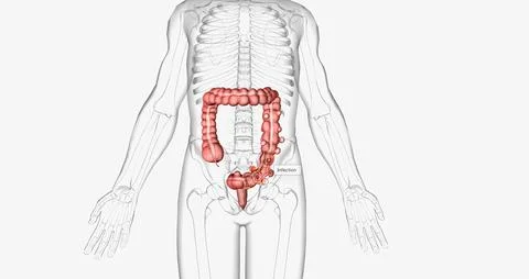 Diverticulosis occurs when small, bulging pouches develop in your digestive.. Stock Illustration
